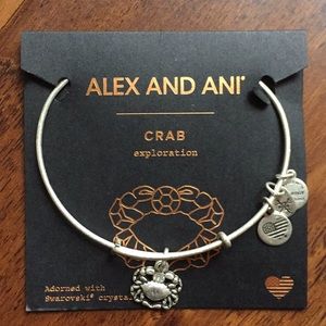 Alex and Ani crab charm bangle.